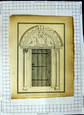 Original Old Antique Print Door Water Stratford Church Buckinghamshire