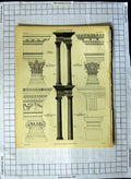 Antique Old Print Ref.376 Architecture Encyclopaedia Britannica Roman Columns