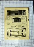 Original Old Antique Print Encyclopaedia Britannica Architecture Grecian Goric
