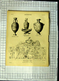 Old Antique Print Encyclopaedia Britannica Archaeology Greek Hydra Patera 20th