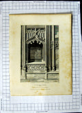 Old Antique Print 1810 St. George'S Chapel Windsor London Roffe Mackenzie 19th