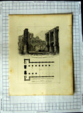 Original Old Antique Print 1805 Ruins St. Botolph'S Priory Church Plan Strutt