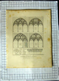 Original Old Antique Print 1811 Cloister Norwich Cathedral Artist Repton Roffe