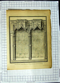 Original Old Antique Print Stone Stalls Maids-Morton Church Buckinghamshire