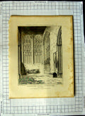 Original Old Antique Print 1821 Dorchester Church Oxfordshire Cattermole Keux