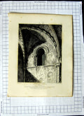 Original Old Antique Print 1813 Window St. Peter'S Church Oxford Mackenzie Keux