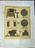Original Old Antique Print Blowing Machinery Instruments Aikman