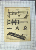 Original Old Antique Print Boring Machinery Instruments Farey Aikman