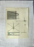 Original Old Antique Print Steelyard Instruments Diagrams Shapes