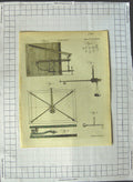 Original Old Antique Print 1790 Steelyard Instruments Drawings 18th Century