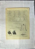 Original Old Antique Print Fluxions Foundery Instruments Diagrams Shapes