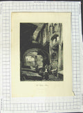 Original Old Antique Print Scene Ghetto Romw People Street Artist Haghe Hunt