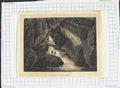Original Old Antique Print View Cavern Cave Glen Crae Waterfall
