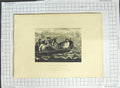 Original Old Antique Print Hogarth Engraving Men Boat Ship Industry Idelness