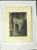 Original Old Antique Print 1812 Beauchamp Chapel Warwick Architecture Woolnoth