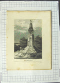 Original Old Antique Print 1806 Queen'S Cross Northampton Smith Shepherd Artist