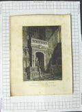 Original Old Antique Print 1812 Beauchamp Chapel Warwick Wild Woolnoth Artist