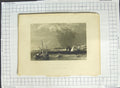Original Old Antique Print View Town Harbour Bona Africa Salmon Appleton 20th