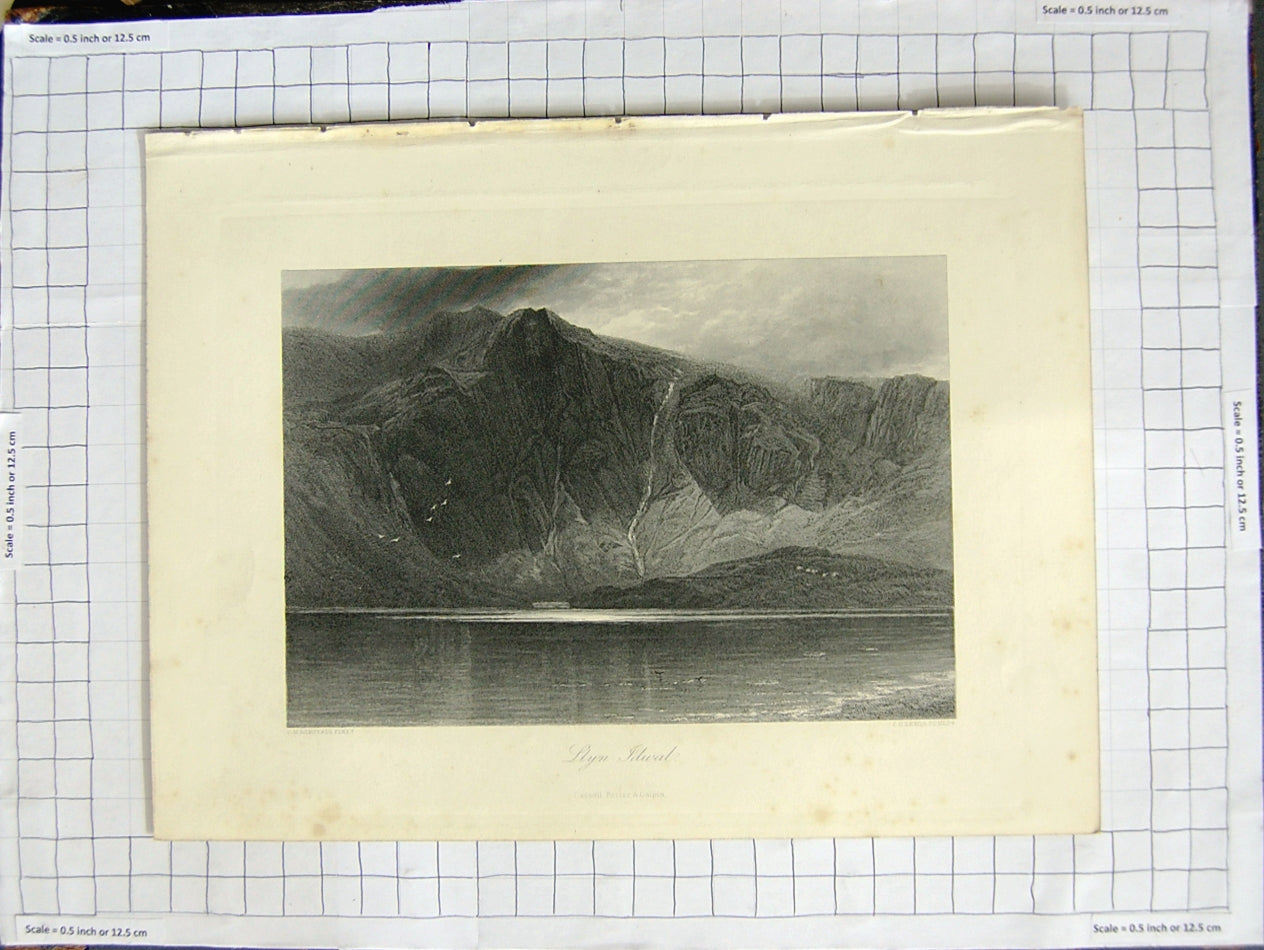 Original Old Antique Print Engraving Idwal Wimperts Lewis Mountains