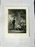 Original Old Antique Print Religion Scene Abigail Before David Samuel Hamilton