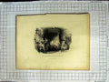 Original Old Antique Print Family Home Mother Baby Bed Crib