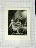 Original Old Antique Print Scene The Handwriting On The Wall Daniel Artaud