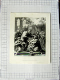 Original Old Antique Print Engraving Scene Saul Receiving His Sight Pinxit