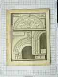 Original Old Antique Print Door-Way Thatcham Church Bucklebury Charney Chapel