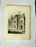 Old Antique Print 1809 Front East Basham Hall Norfolk Clarendon Mackenzie 19th