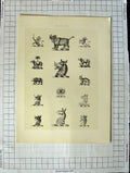 Original Old Antique Print A Plate Heraldry Crests C1790-C1900 Wild Animals
