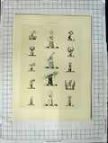 Original Old Antique Print A Plate Heraldry Crests C1790-C1900 Hands Crops 18th