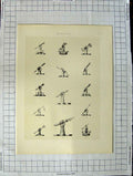 Original Old Antique Print Ref.394 A Heraldry Crests C1790-C1900 Hands Weapons
