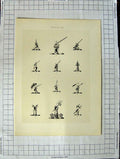 Original Old Antique Print Ref.395 A Heraldry Crests C1790-C1900 Hands Weapons