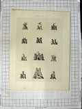 Original Old Antique Print A Plate Heraldry Crests C1790-C1900 Castle Towers