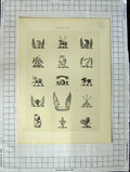 Original Old Antique Print Ref.432 A Heraldry Crests C1790-C1900 Wild Animals