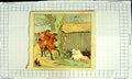 Original Old Antique Print Colour Nursery Rhyme Huntsmen Pig Trees Horses