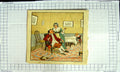 Original Old Antique Print Colour Nursery Rhyme Little Girl Dinner Table Man