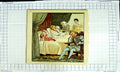 Original Old Antique Print Colour Nursery Rhyme Dying Man Family Bedroom
