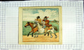 Original Old Antique Print Colour Nursery Rhyme Men Children Riding Horses