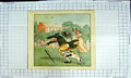 Original Old Antique Print Colour Nursery Rhyme Dog Attacking Mans Leg