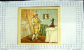 Original Old Antique Print Colour Nursery Rhyme Man Bedroom House