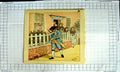 Original Old Antique Print Family Leaving Home Church Colour Nursery Rhyme