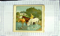 Original Old Antique Print Colour Nursery Rhyme The Farmer'S Boy Horses