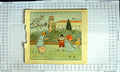 Original Old Antique Print Colour Nursery Rhyme King Queen Romance Garden
