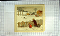 Original Old Antique Print Colour Nursery Rhyme Blackbirds Cage Snow Cows