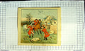 Original Old Antique Print Colour Huntsmen Horses Music Horns Hunting Dogs