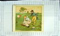 Original Old Antique Print Colour Milkmaid Bucket Cow Man Countryside