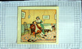 Original Old Antique Print Colour Man Lady Romanec Little Girl Dinner Table