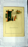 Original Old Antique Print Ref.454 Colour Nursery Rhyme Pied Piper Hamelin