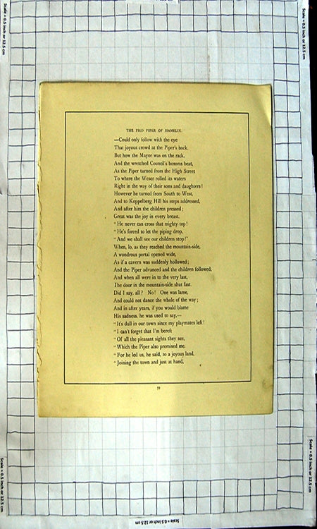 Original Old Antique Print Ref.461 Colour Nursery Rhyme Pied Piper Hamelin